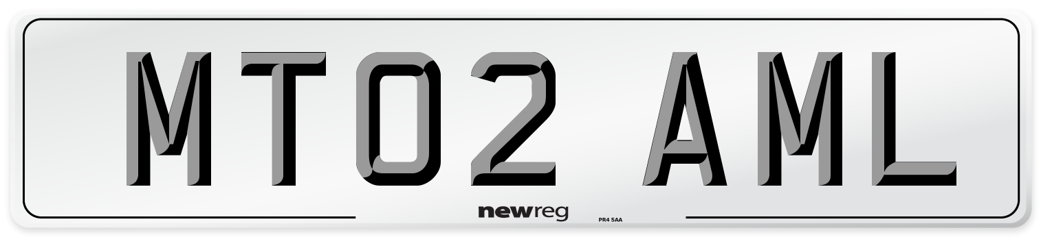 MT02 AML Number Plate from New Reg
